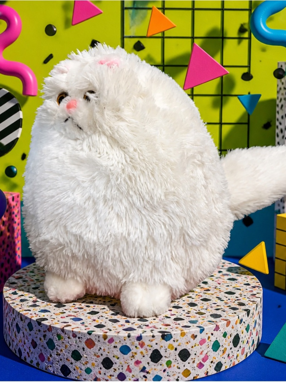 Plush White Cat Stuffed Animal - Soft Huggable Toy